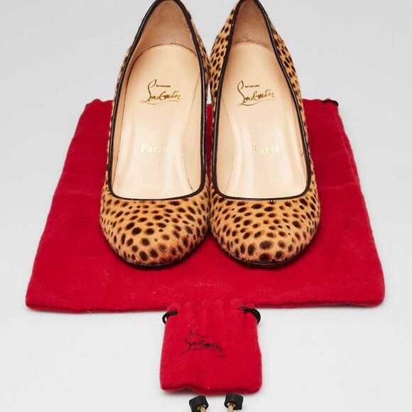 Christian Louboutin Leopard Print Calf Hair Simple 85 Pumps Size 5.5/36 - Picture 1 of 5